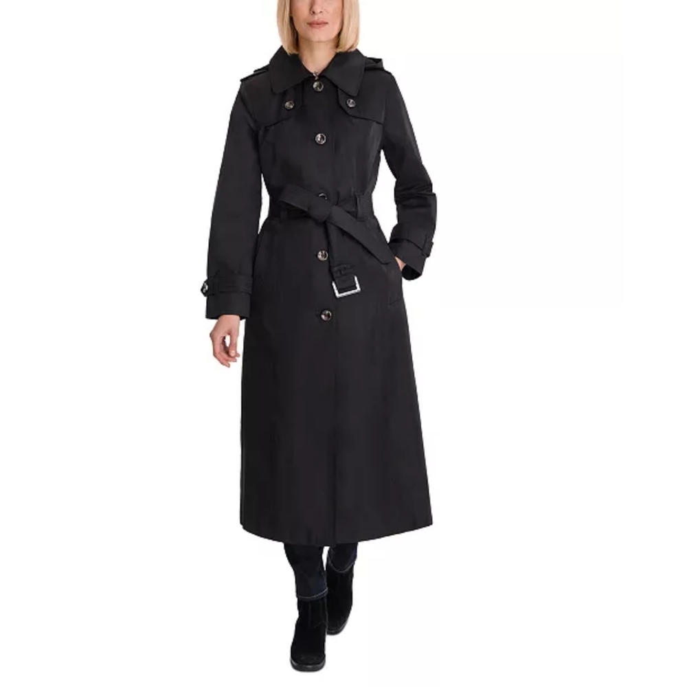 LONDON FOG HOODED TRENCH COAT - Picture 2 of 11